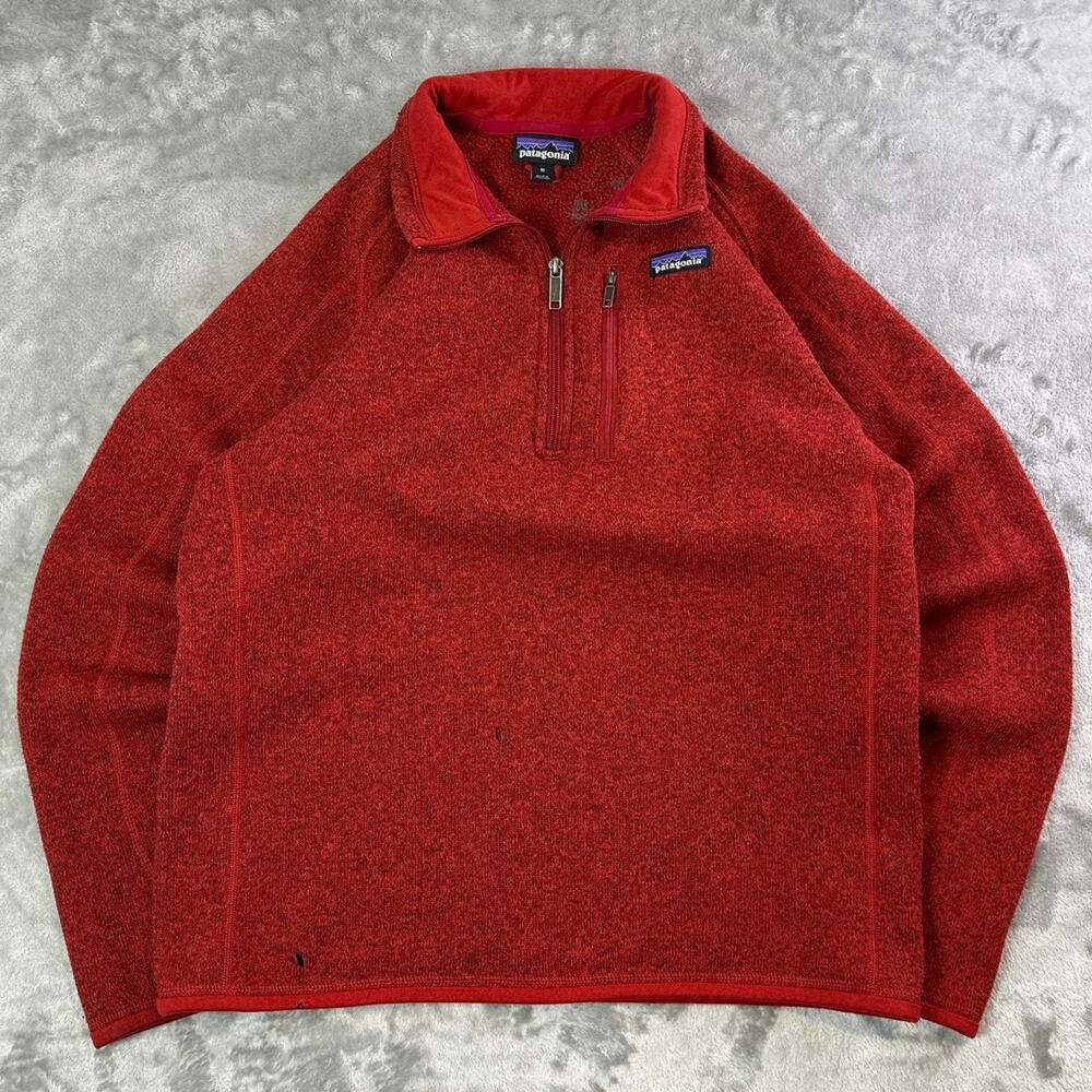 Patagonia Better Sweater 1/4 Zip Fleece Red Mens Medium Outdoor Pullover